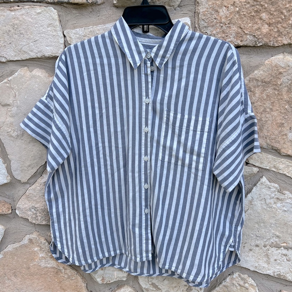 Madewell Striped Courier Blouse Shirt Top Medium